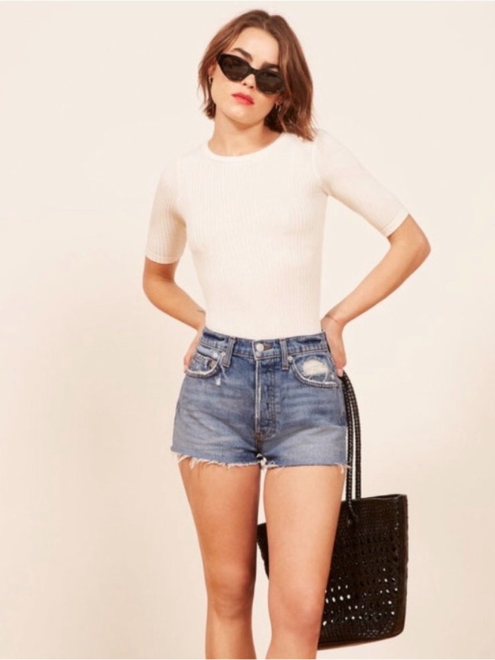 Reformation Dixie Shorts Bryce Wash 29 like new cutoff Jean shorts
